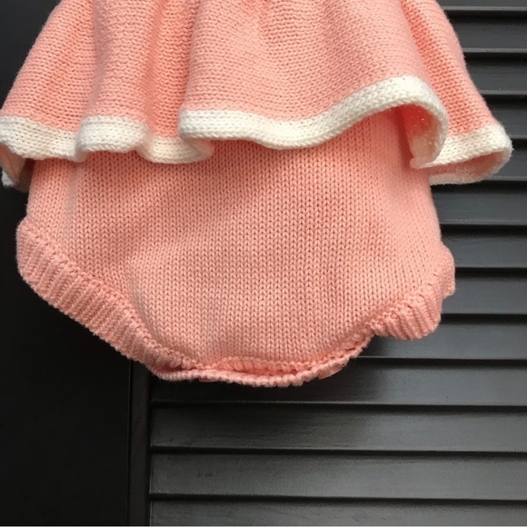 Retro Paradise Pink Knit Heart Overalls, Size Small - Picture 8 of 13